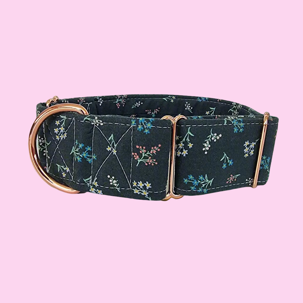 Green Floral Martingale Collar
