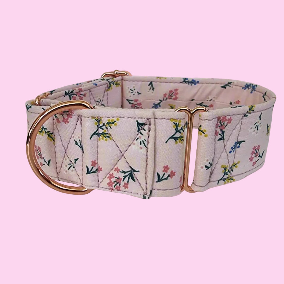 Pink Floral Martingale Collar