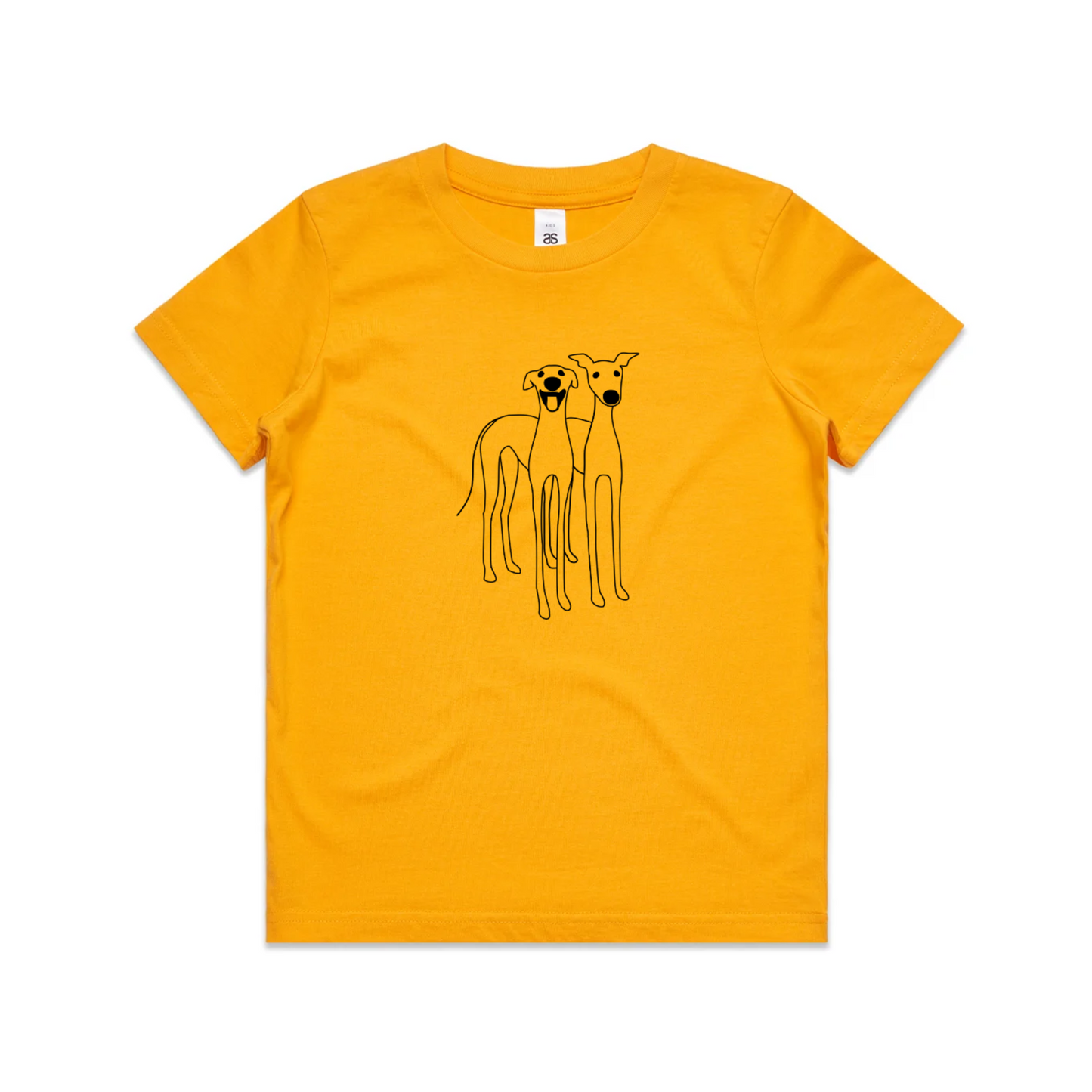 AS Colour Youth Staple Kids T-Shirt (8 to 16 years) 2 Cute Greyhounds
