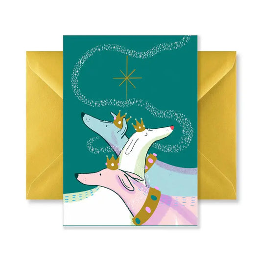 Three Wise Hounds A6 Card - Bryony Moss Illustration