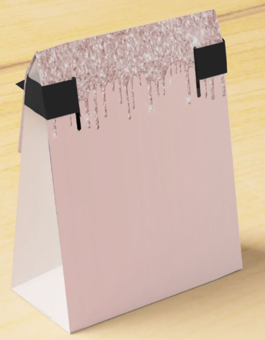 Rose Gold Blush Pink Glitter Gift Bag