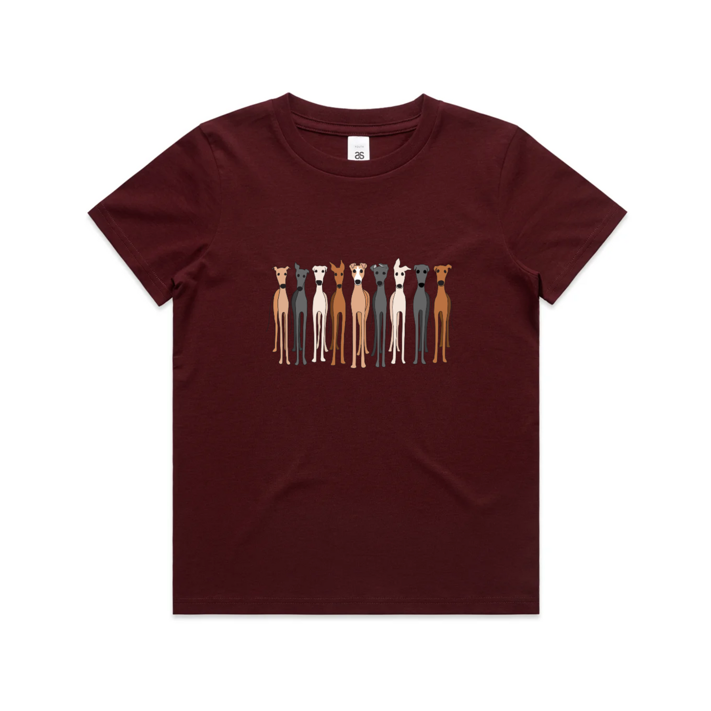 AS Colour Youth Staple Kids T-Shirt (8 to 16 years) Cute Greyhounds