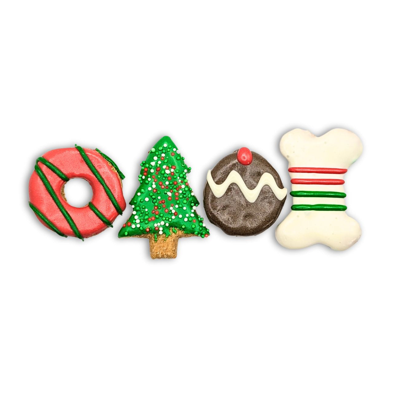 Christmas Dog Treat Gift Box - Mixed Christmas Cookie 4pce