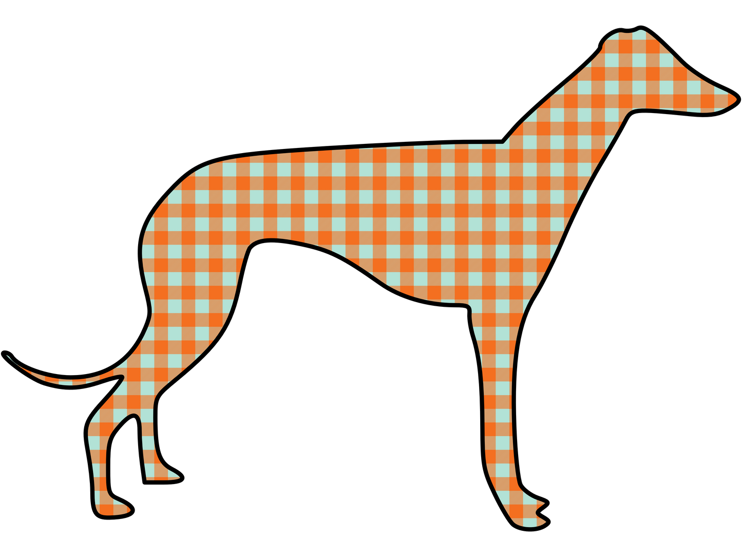 Plaid Greyhound Ladies T-Shirt