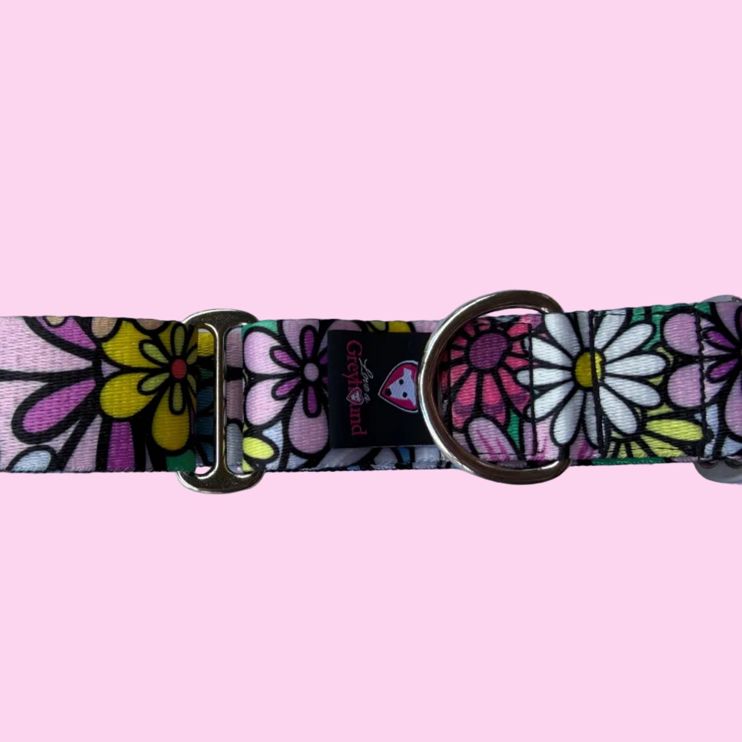 Flower Power Martingale Greyhound 1.5 Inch Collar