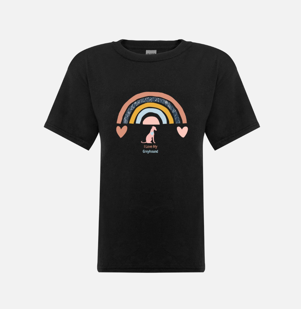 Greyhound Rainbow Kids T-Shirt