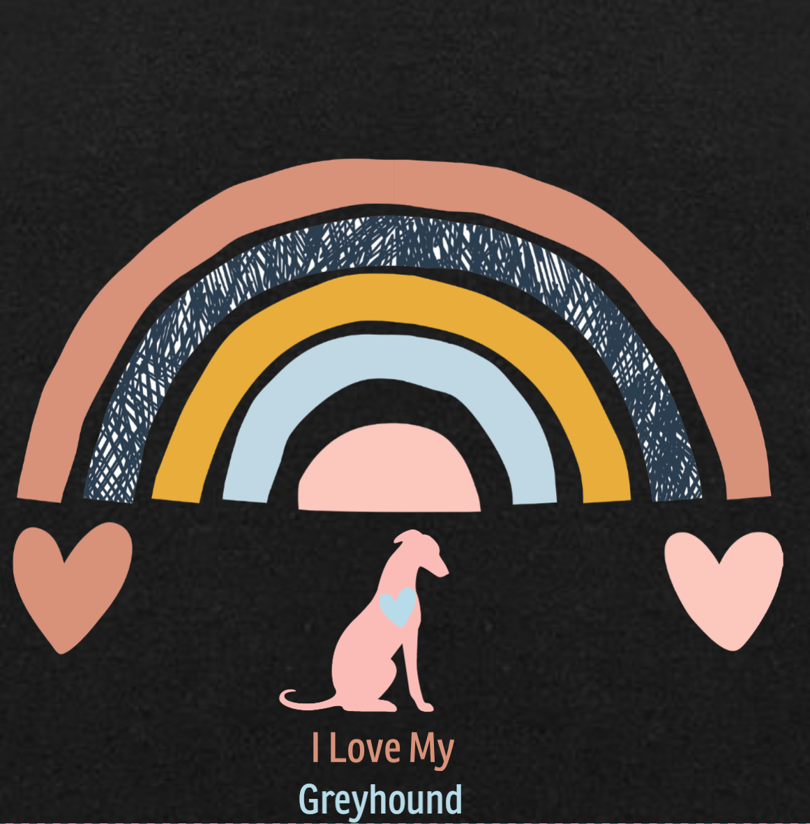 Greyhound Rainbow Ladies T-Shirt