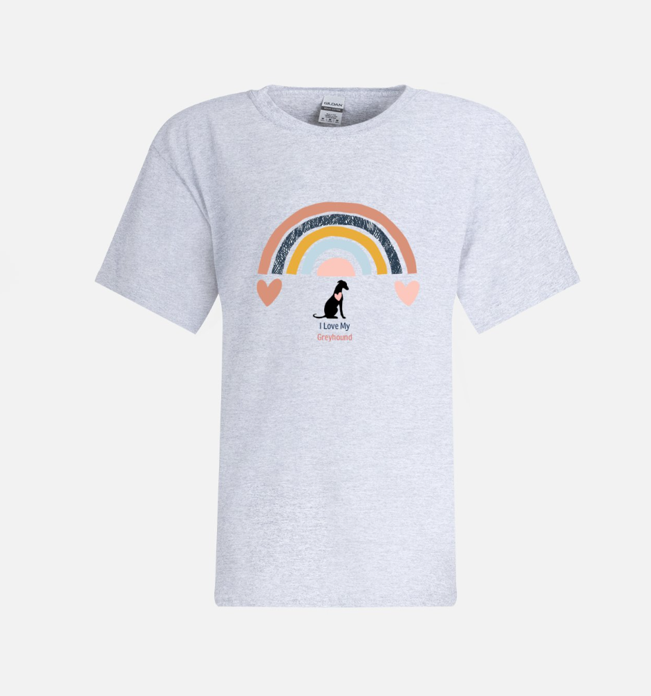 Greyhound Rainbow Kids T-Shirt