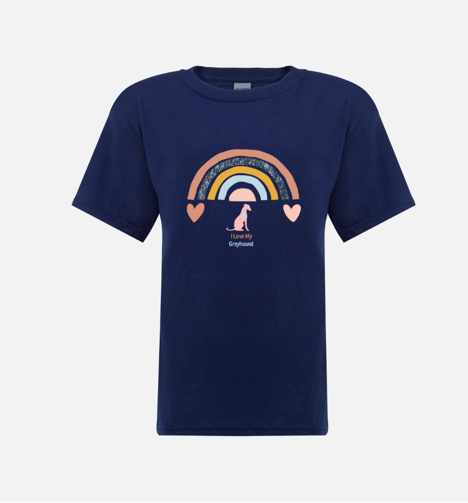 Greyhound Rainbow Kids T-Shirt