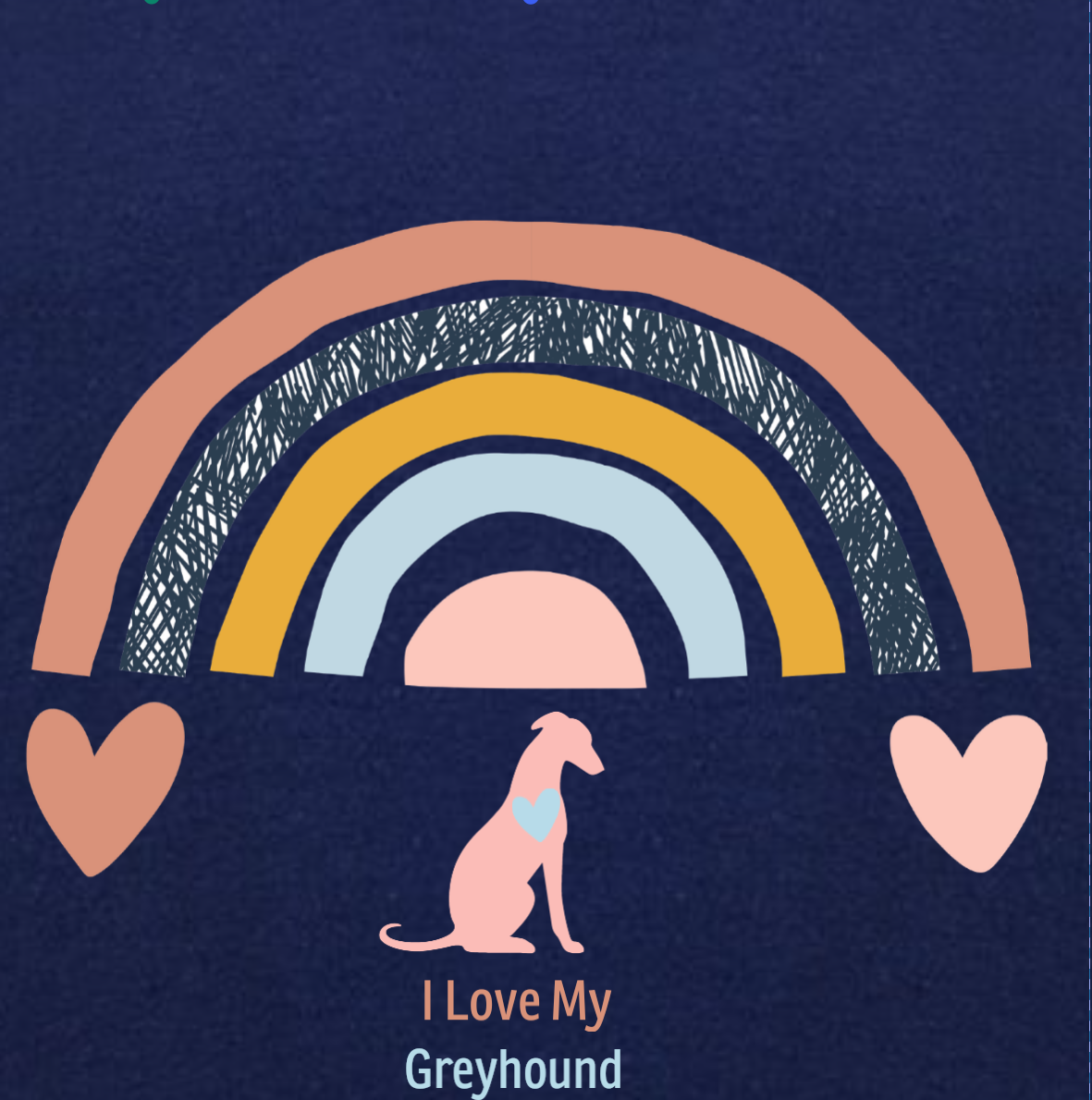 Greyhound Rainbow Ladies T-Shirt
