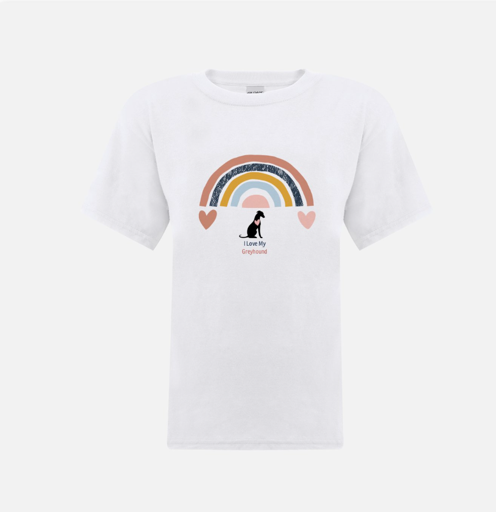 Greyhound Rainbow Kids T-Shirt