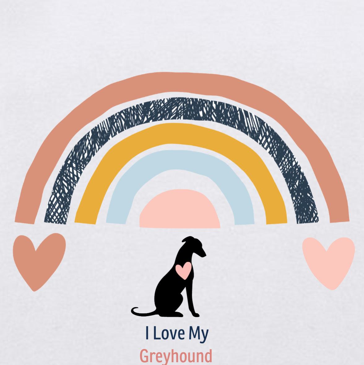 Greyhound Rainbow Ladies T-Shirt