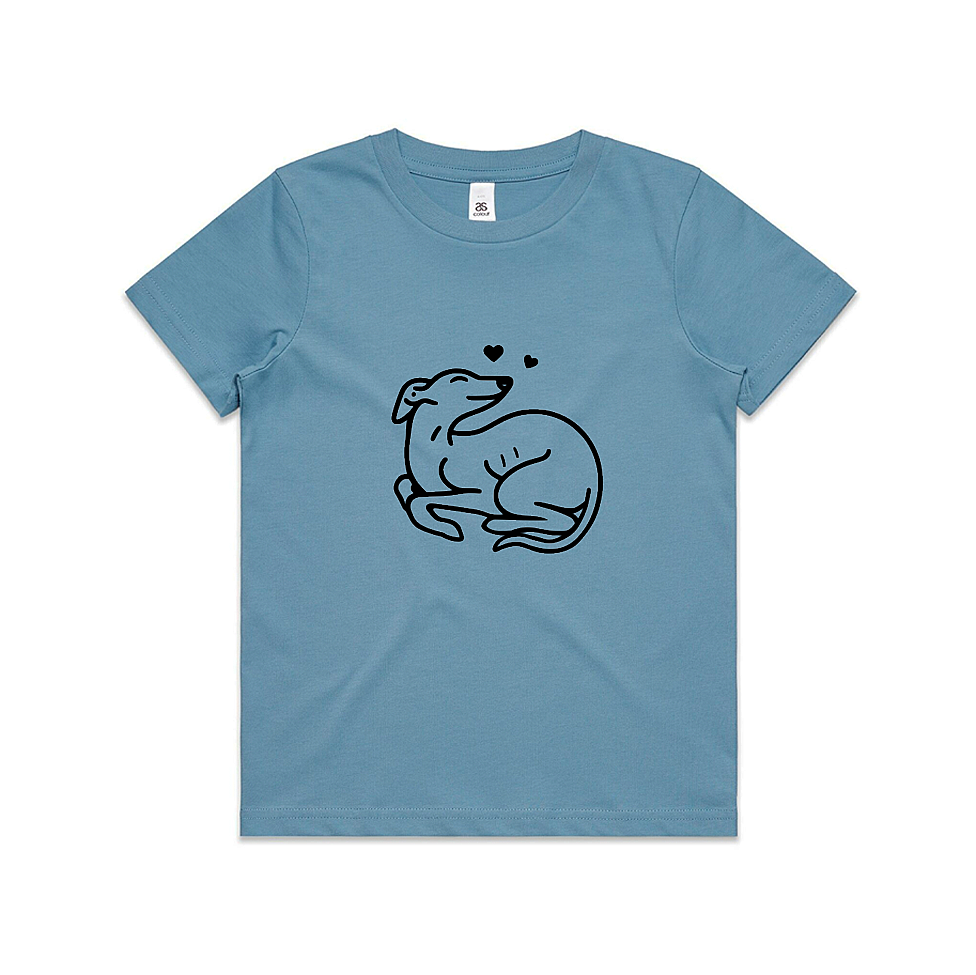 AS Colour Staple Kids T-Shirt Greyhound Puppy Hearts