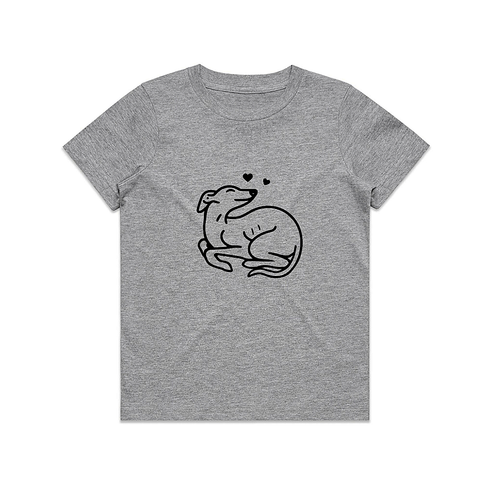 AS Colour Staple Kids T-Shirt Greyhound Puppy Hearts