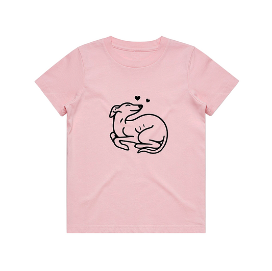 Babies Tee Greyhound Puppy Hearts