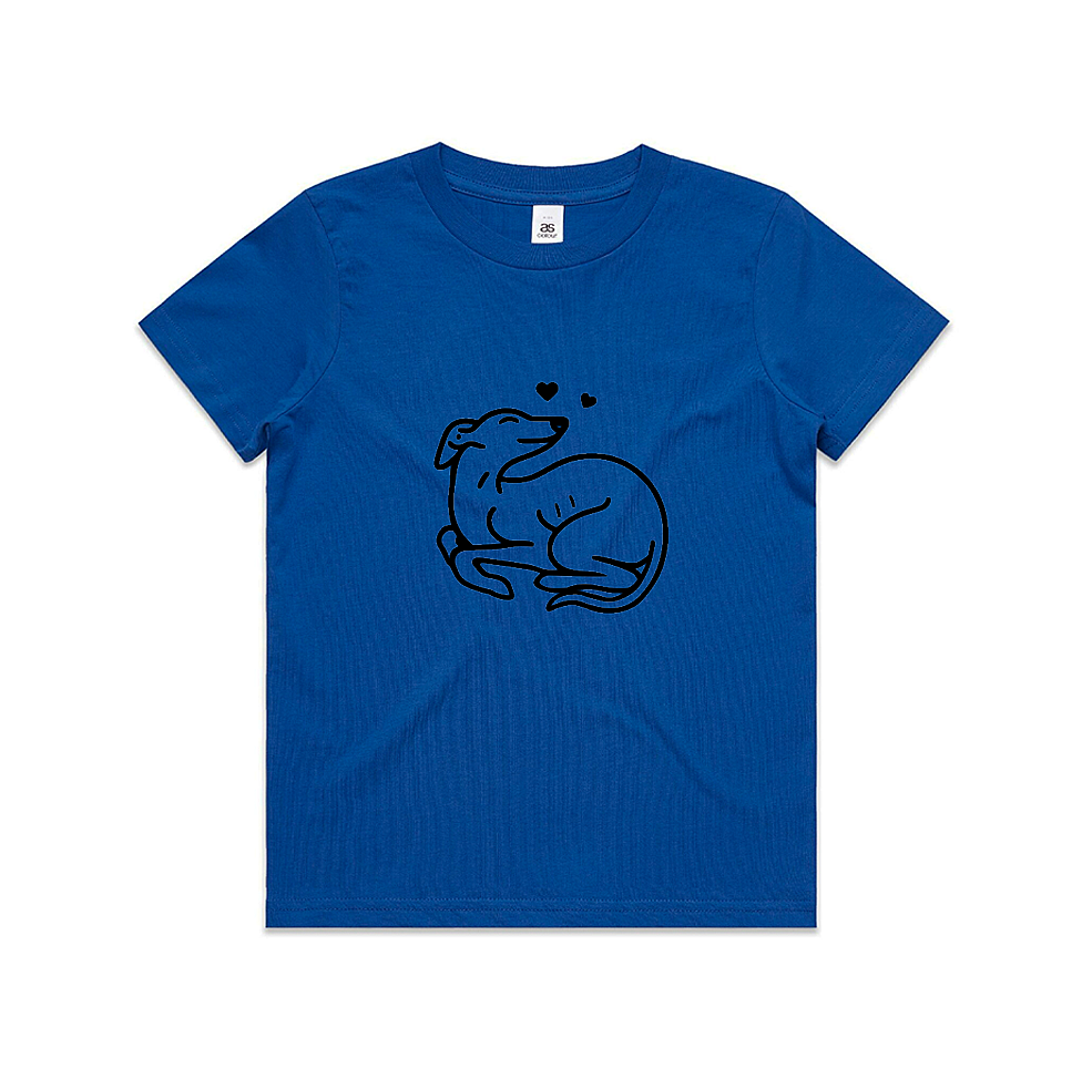 AS Colour Staple Kids T-Shirt Greyhound Puppy Hearts