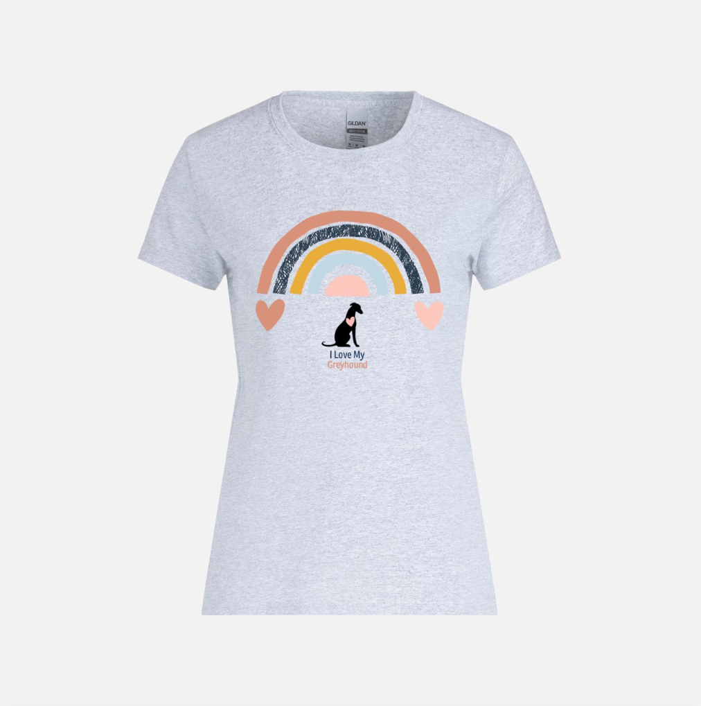Greyhound Rainbow Ladies T-Shirt