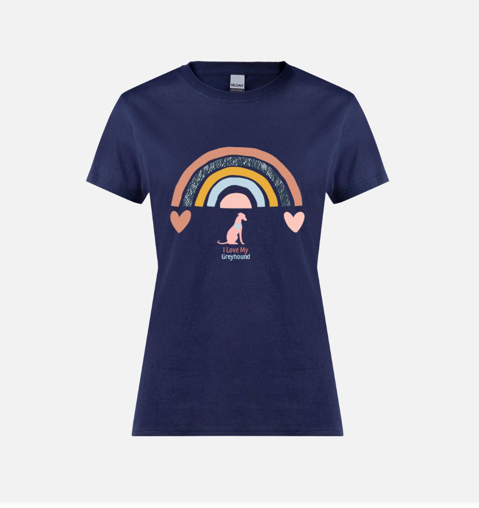 Greyhound Rainbow Ladies T-Shirt