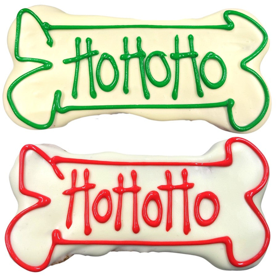 Large Dog Bone Christmas Dog Treat - HoHoHo Cookie