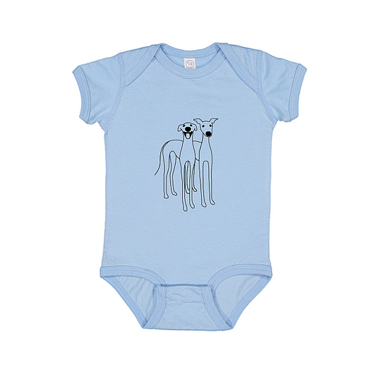 Babies Onesie 2 Cute Greyhounds