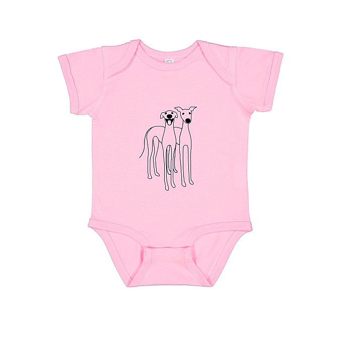 Babies Onesie 2 Cute Greyhounds