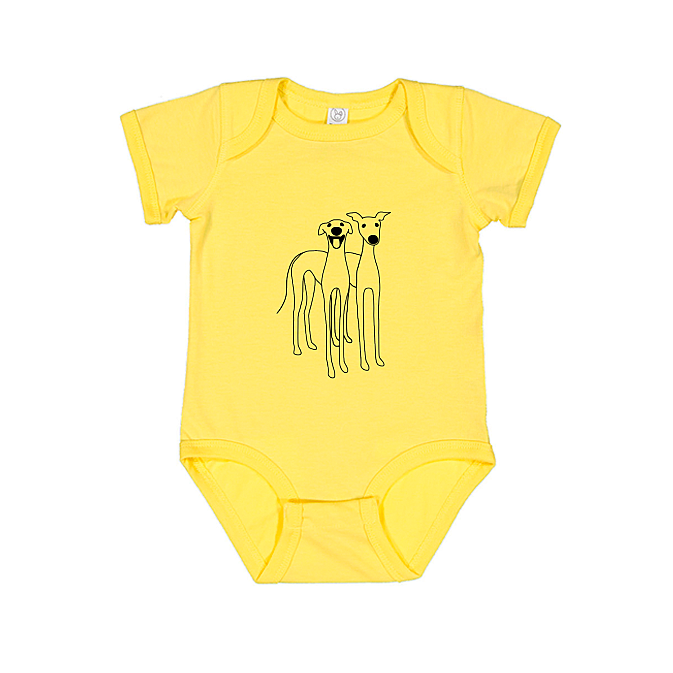 Babies Onesie 2 Cute Greyhounds