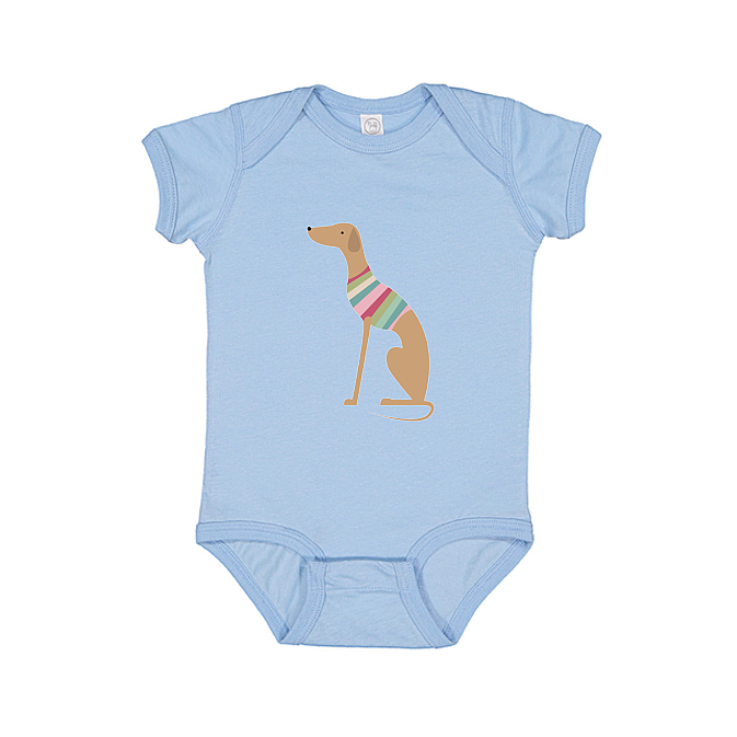 Babies Onesie Sitting Greyhound