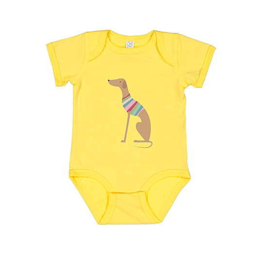 Babies Onesie Sitting Greyhound