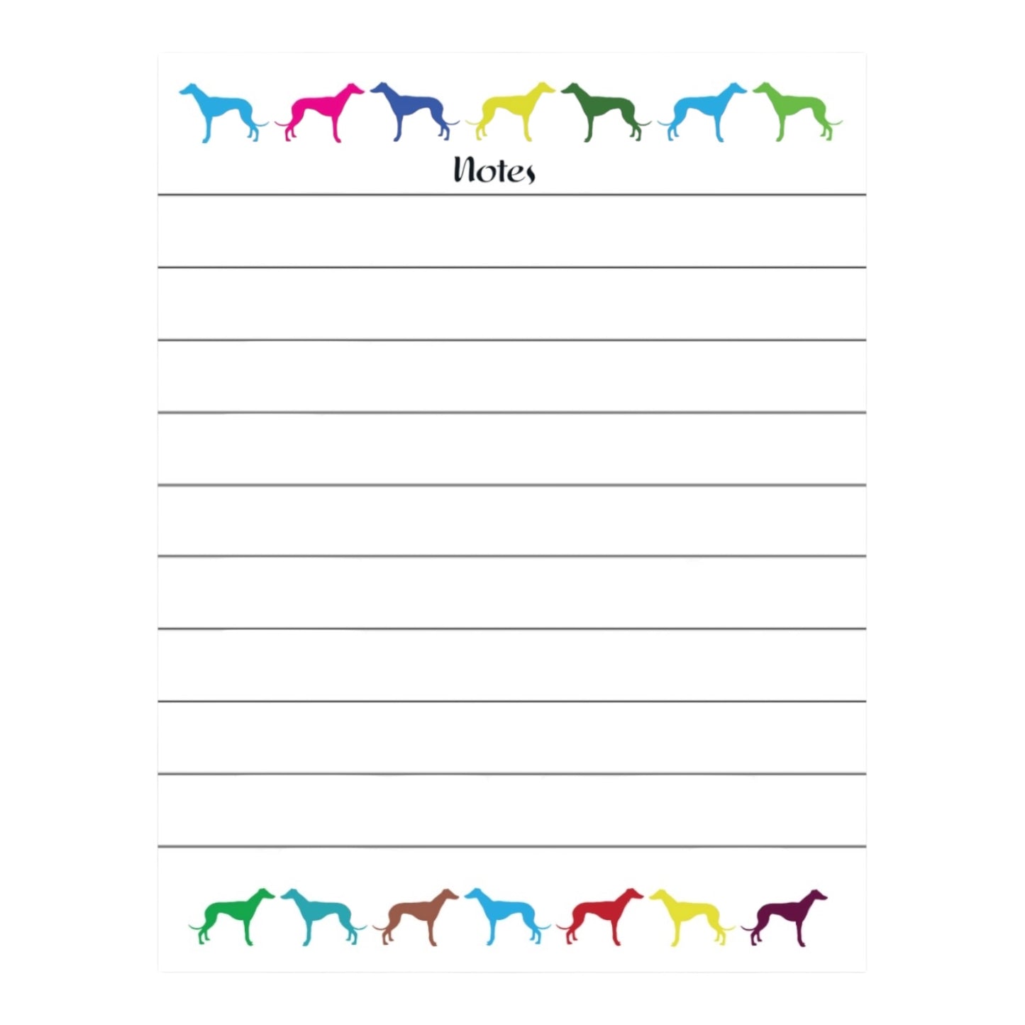Notepad Colourful Greyhounds