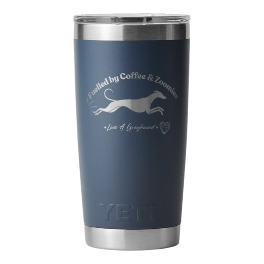 Yeti Tumbler Fuelled by Coffee & Zoomies 296ML
