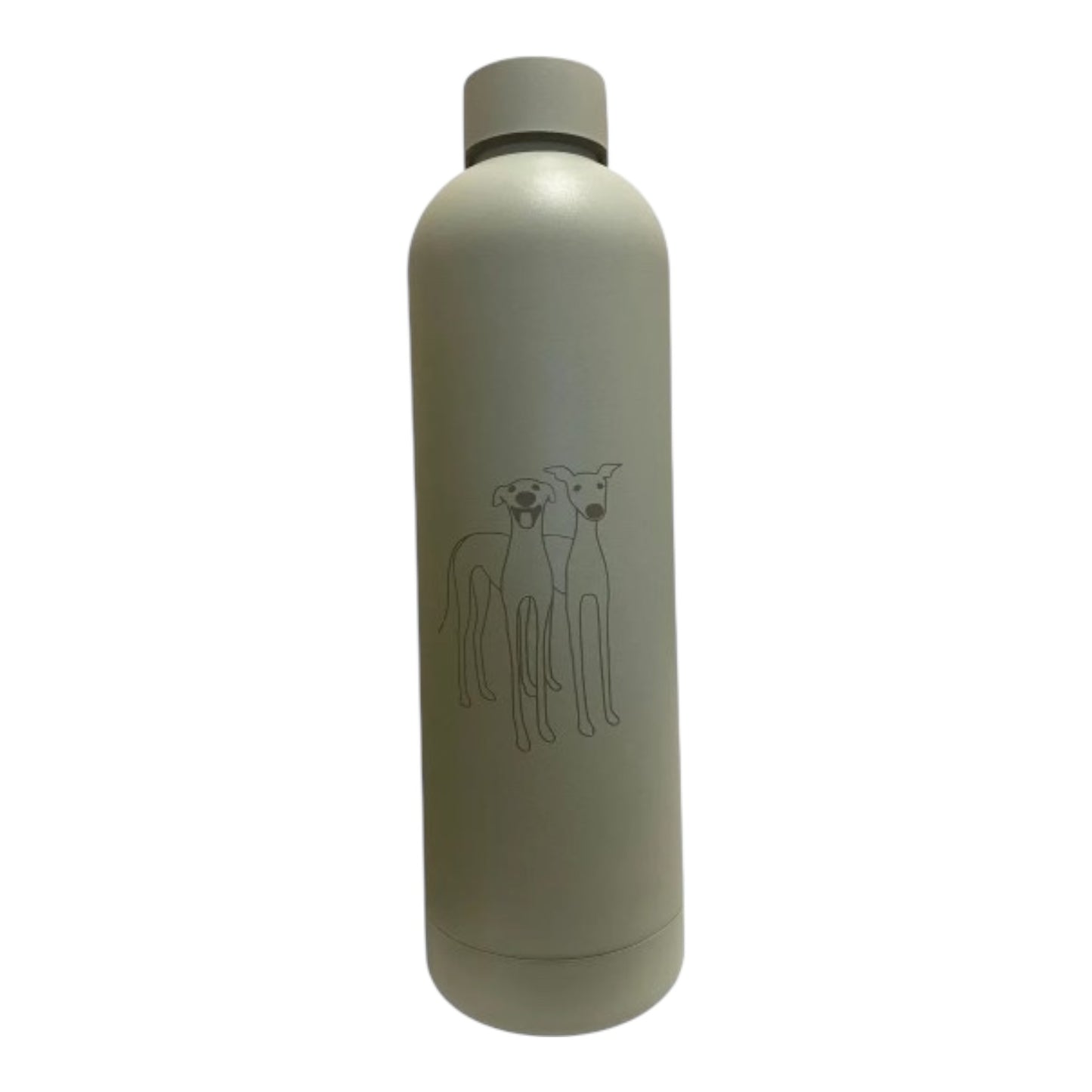 Engraved Luxe Matte Finish 750ml Water Bottle - 2 cute greyhounds image