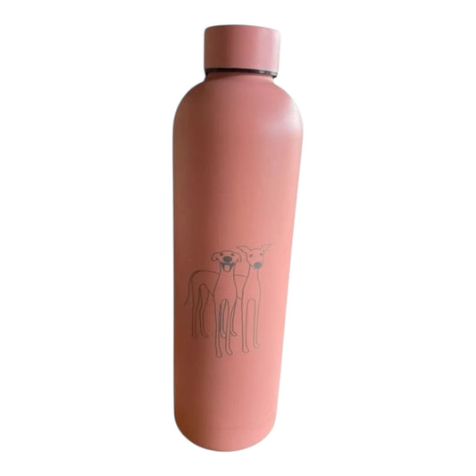 Engraved Luxe Matte Finish 750ml Water Bottle - 2 cute greyhounds image
