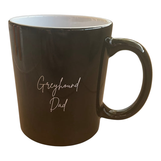 Greyhound Dad Laser Engraved Black Mug