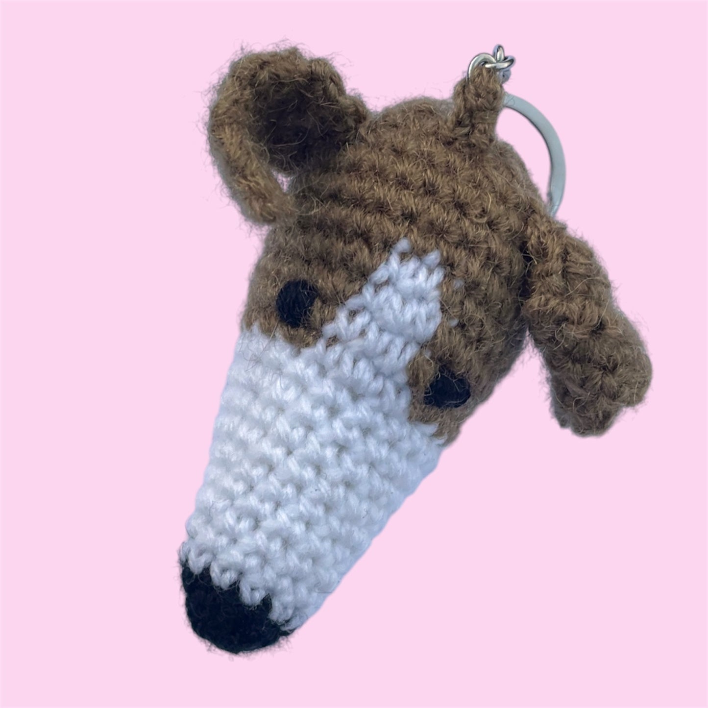 Crochet Greyhound/Whippet Keyring