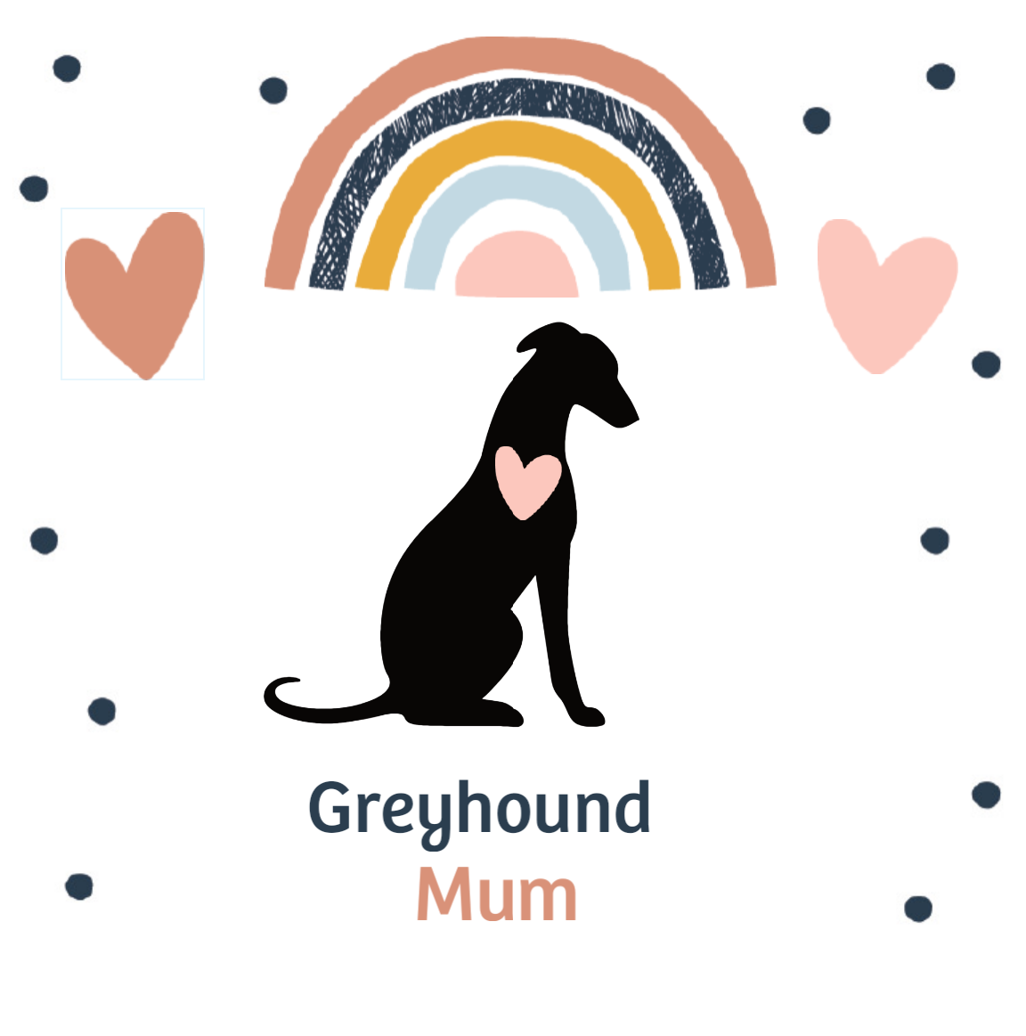 Greyhound Rainbow Ladies T-Shirt
