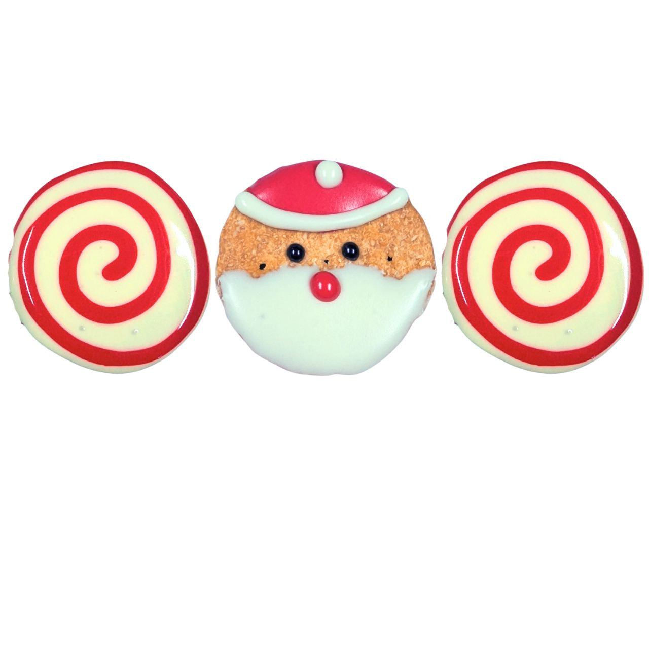 Santa and Swirl Christmas Gift Box - Christmas Dog Treat 3 Pce
