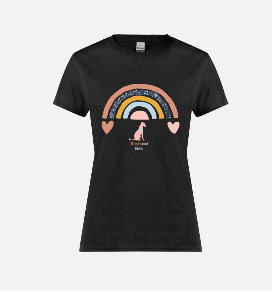 Greyhound Rainbow Ladies T-Shirt