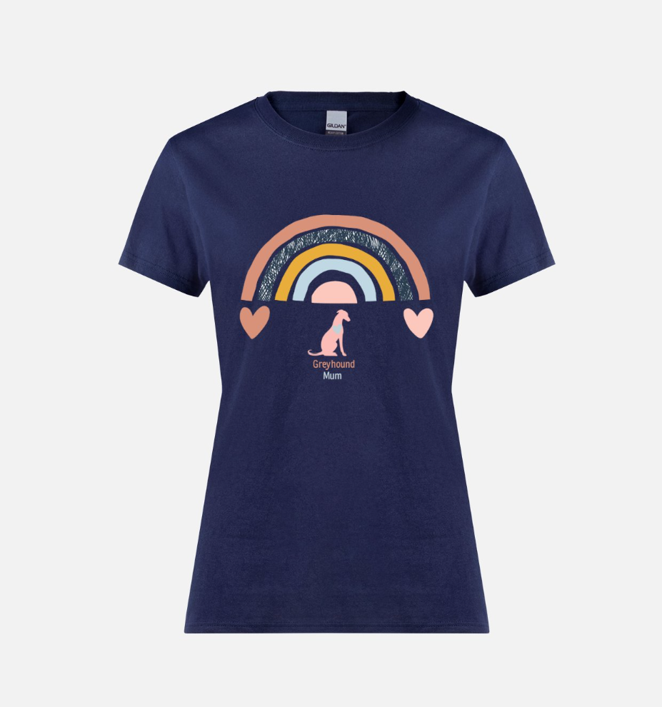 Greyhound Rainbow Ladies T-Shirt