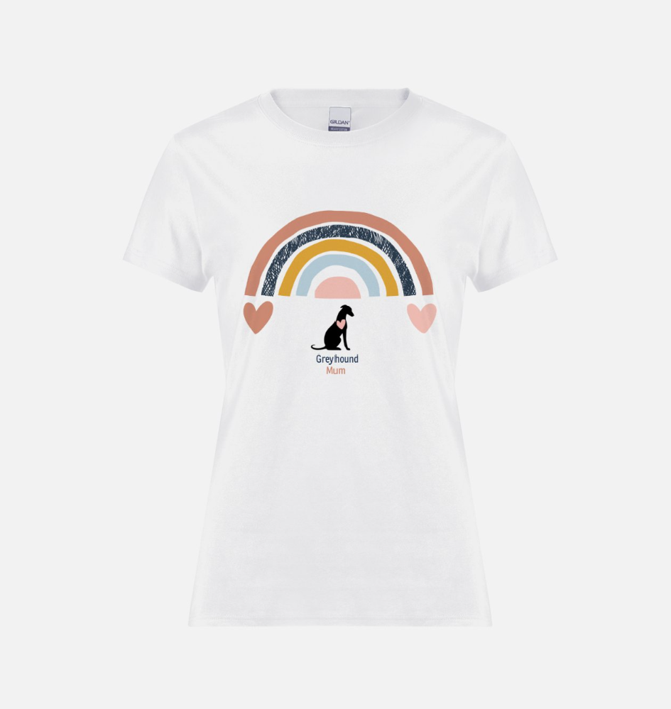 Greyhound Rainbow Ladies T-Shirt