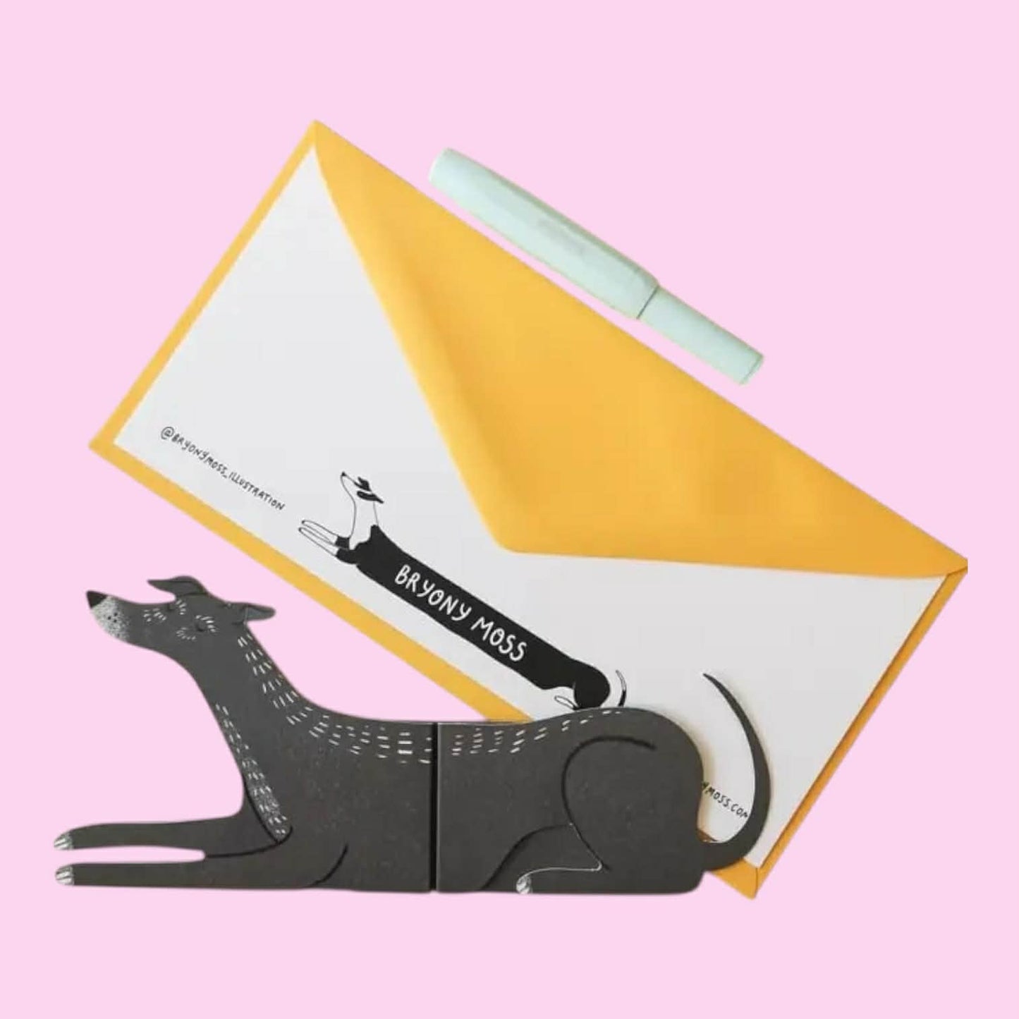 Paddy, Long Doggo Shaped Extendable Card - Bryony Moss Illustration