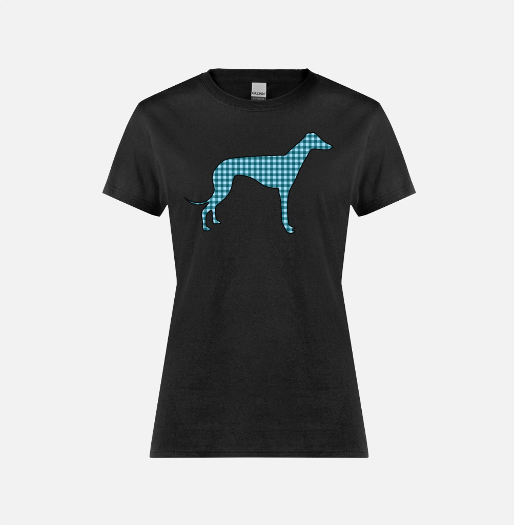 Plaid Greyhound Ladies T-Shirt
