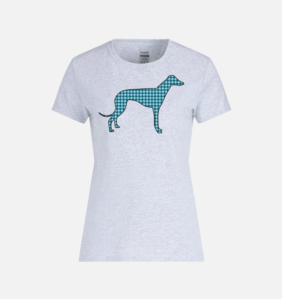 Plaid Greyhound Ladies T-Shirt