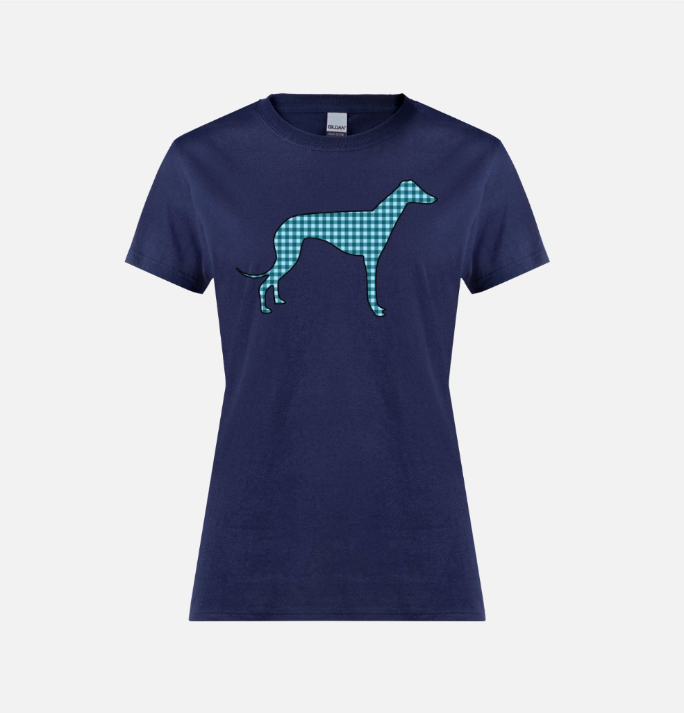 Plaid Greyhound Ladies T-Shirt