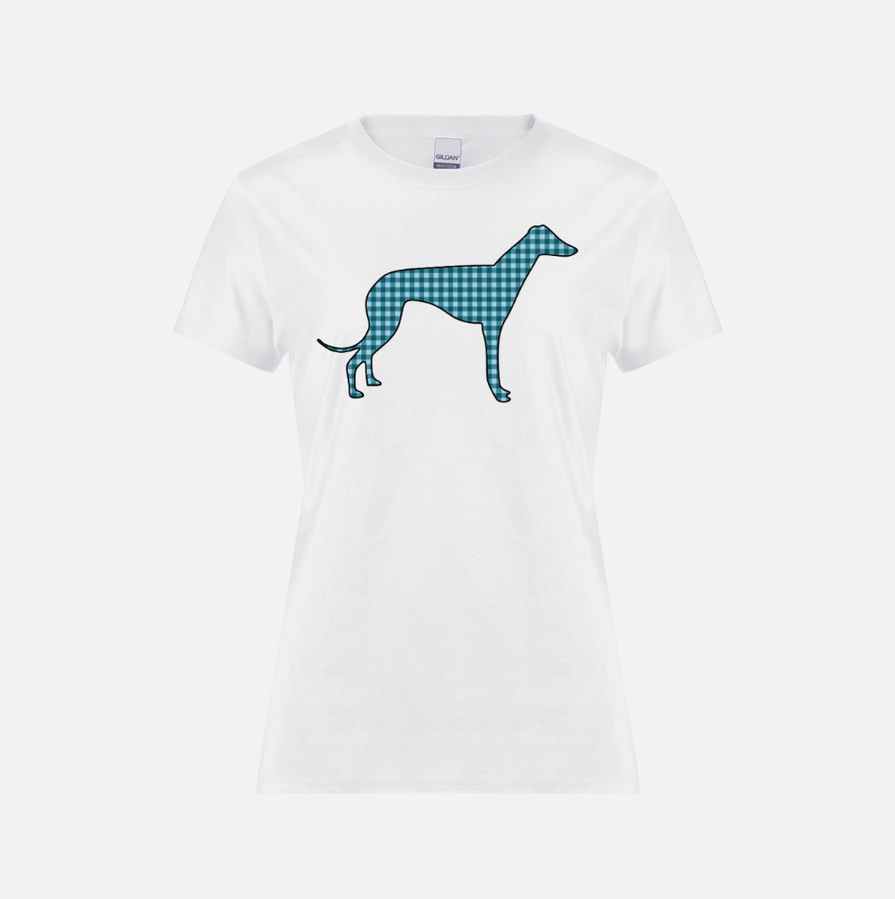 Plaid Greyhound Ladies T-Shirt
