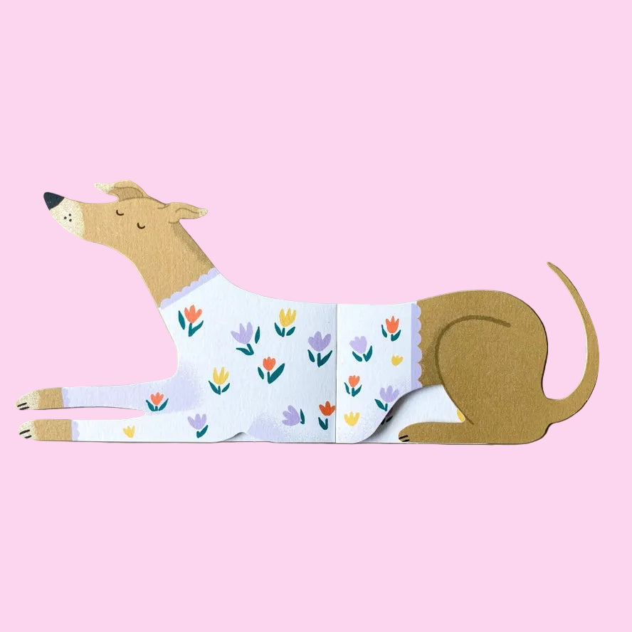 Bunny, Long Doggo Shaped Extendable Card - Bryony Moss Illustration