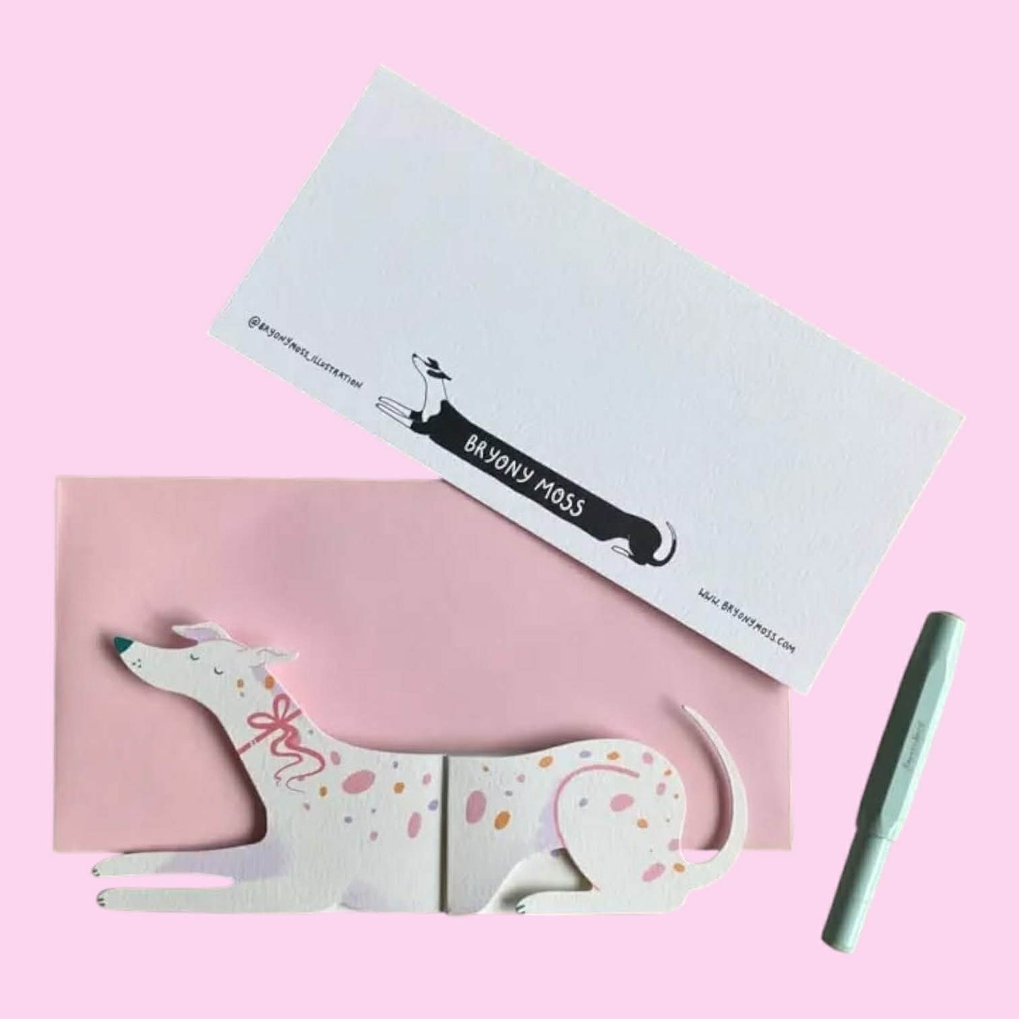 Eggy, Long Doggo Shaped Extendable Card - Bryony Moss Illustration