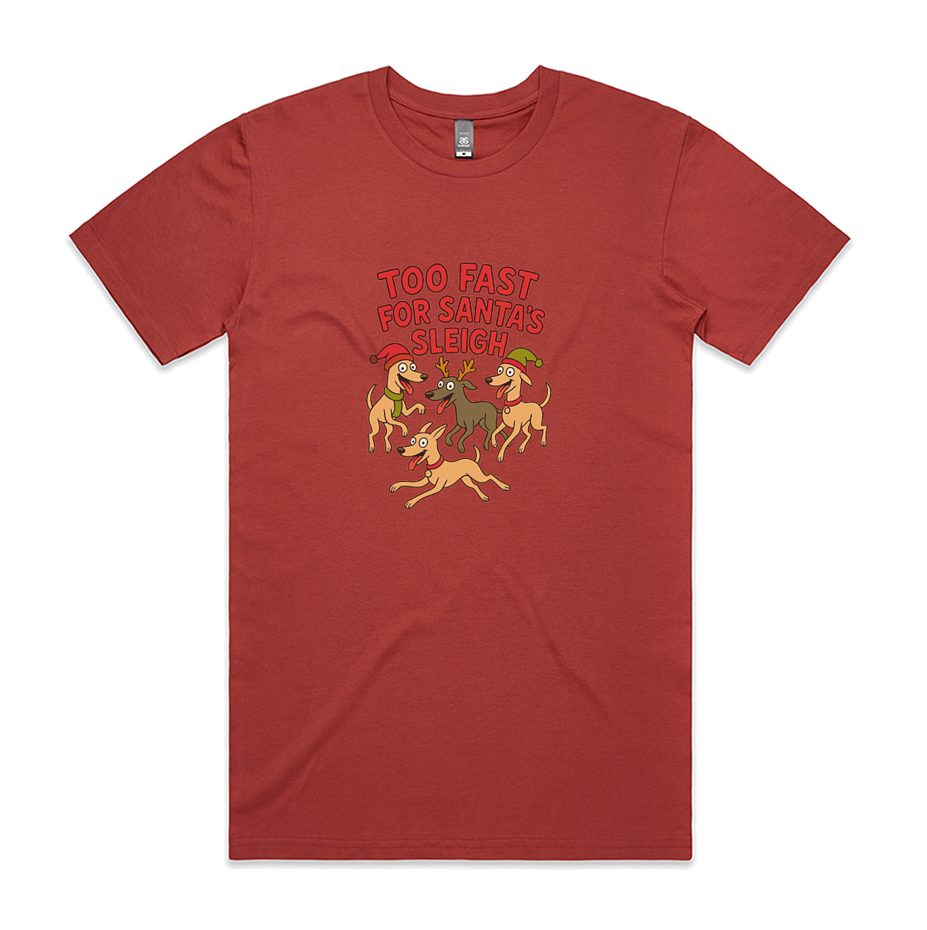 Men's Staple Tee Too Fast For Santa's Sleigh