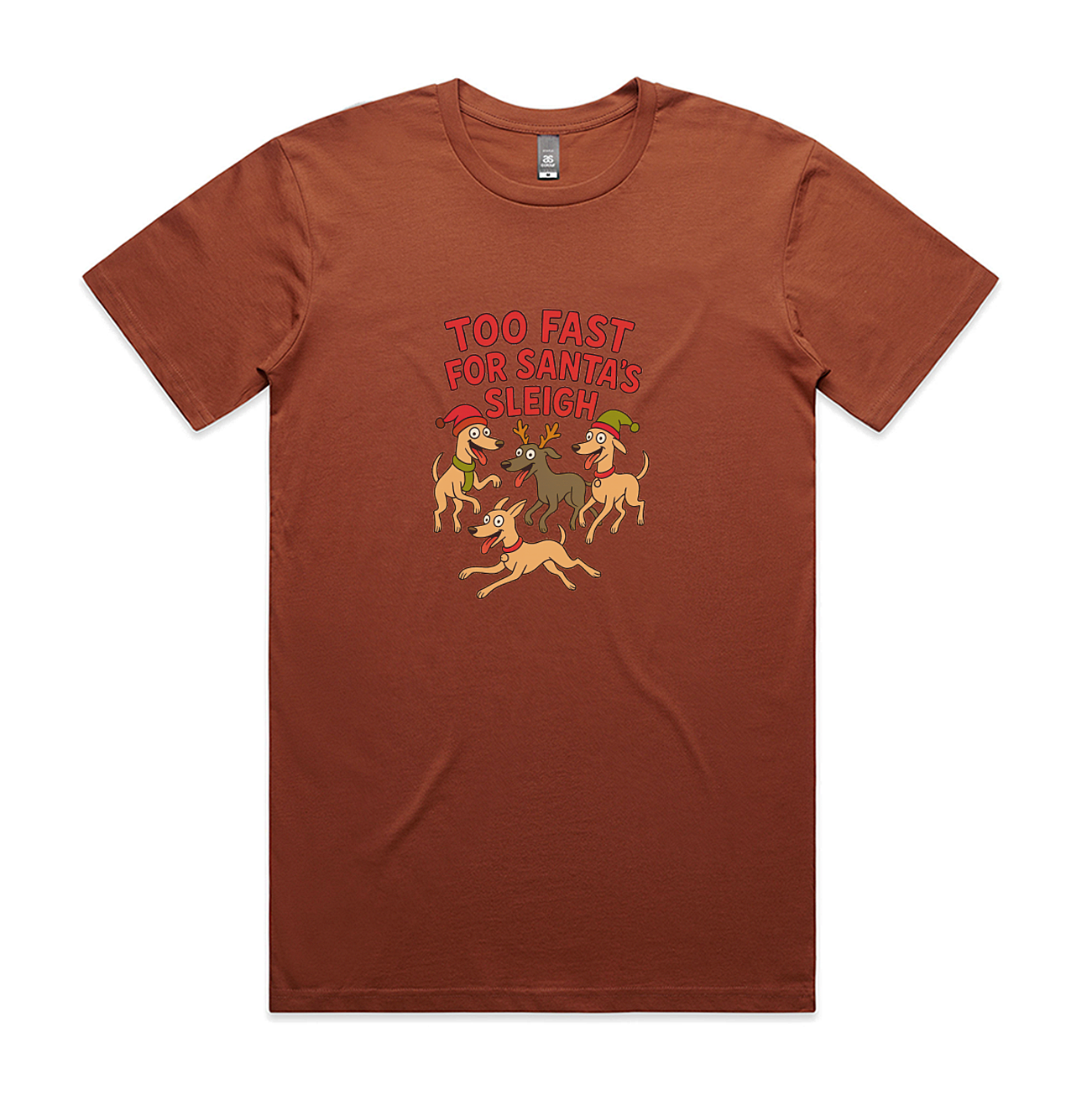 Men's Staple Tee Too Fast For Santa's Sleigh
