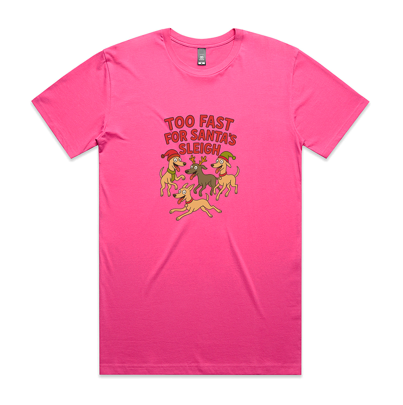 Men's Staple Tee Too Fast For Santa's Sleigh