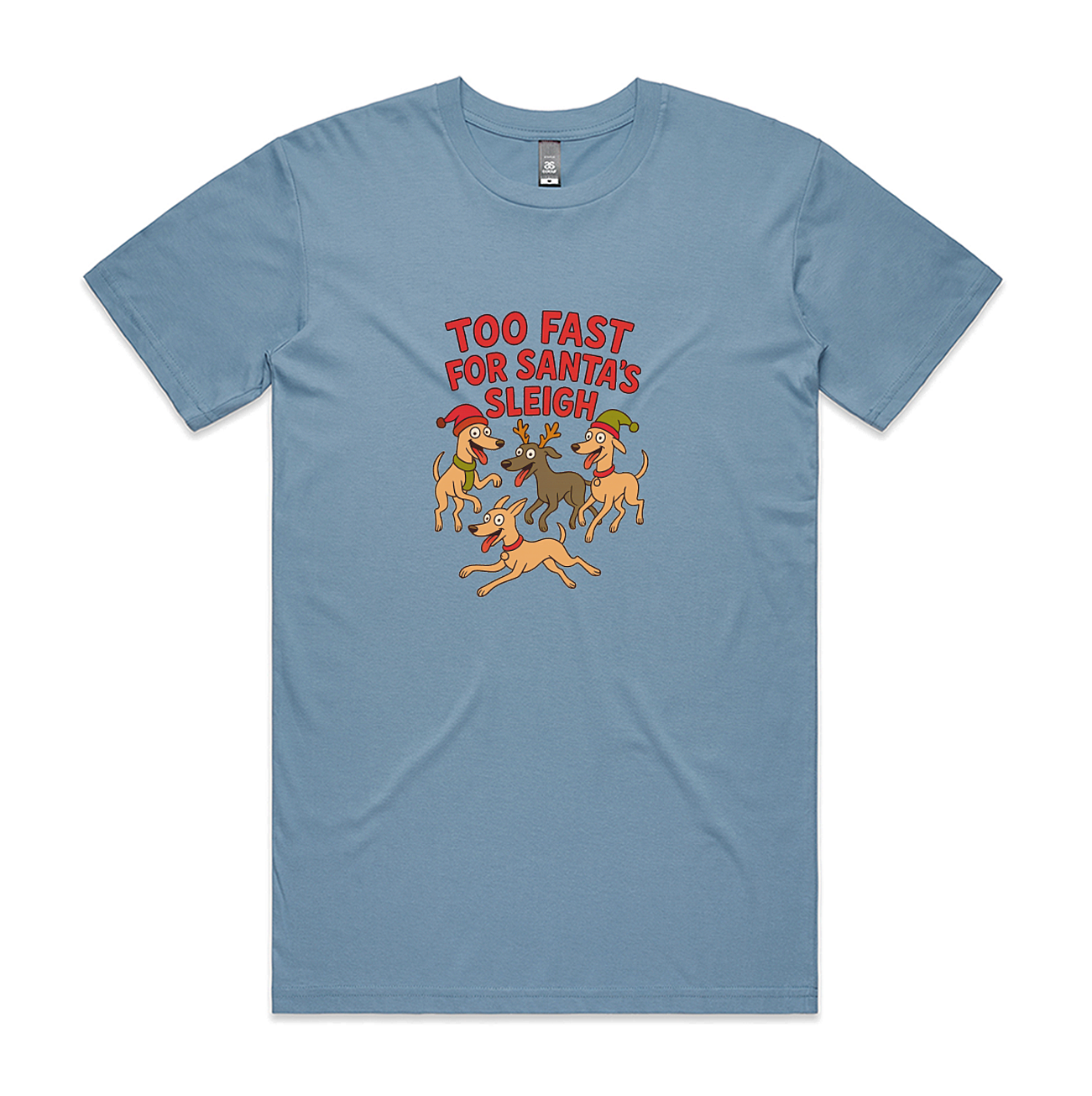 Men's Staple Tee Too Fast For Santa's Sleigh